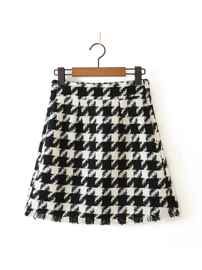 Houndstooth Top and Skirt Set