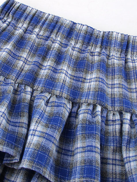 Tiered Plaid Mini Skirt