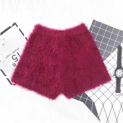 High-Waisted Knit Fleece Shorts