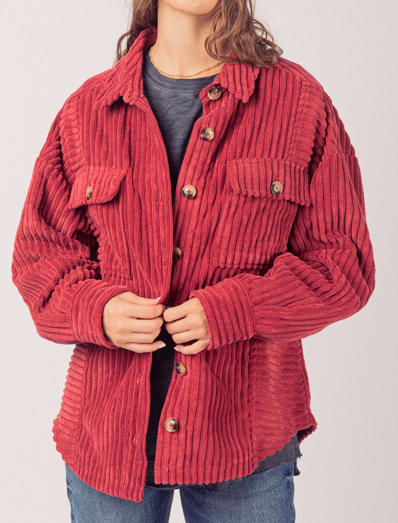 Button-Up Corduroy Overshirt