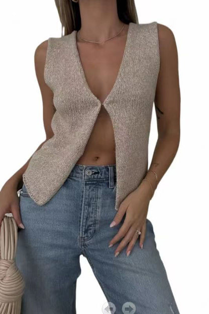 Open-Front Crop Vest