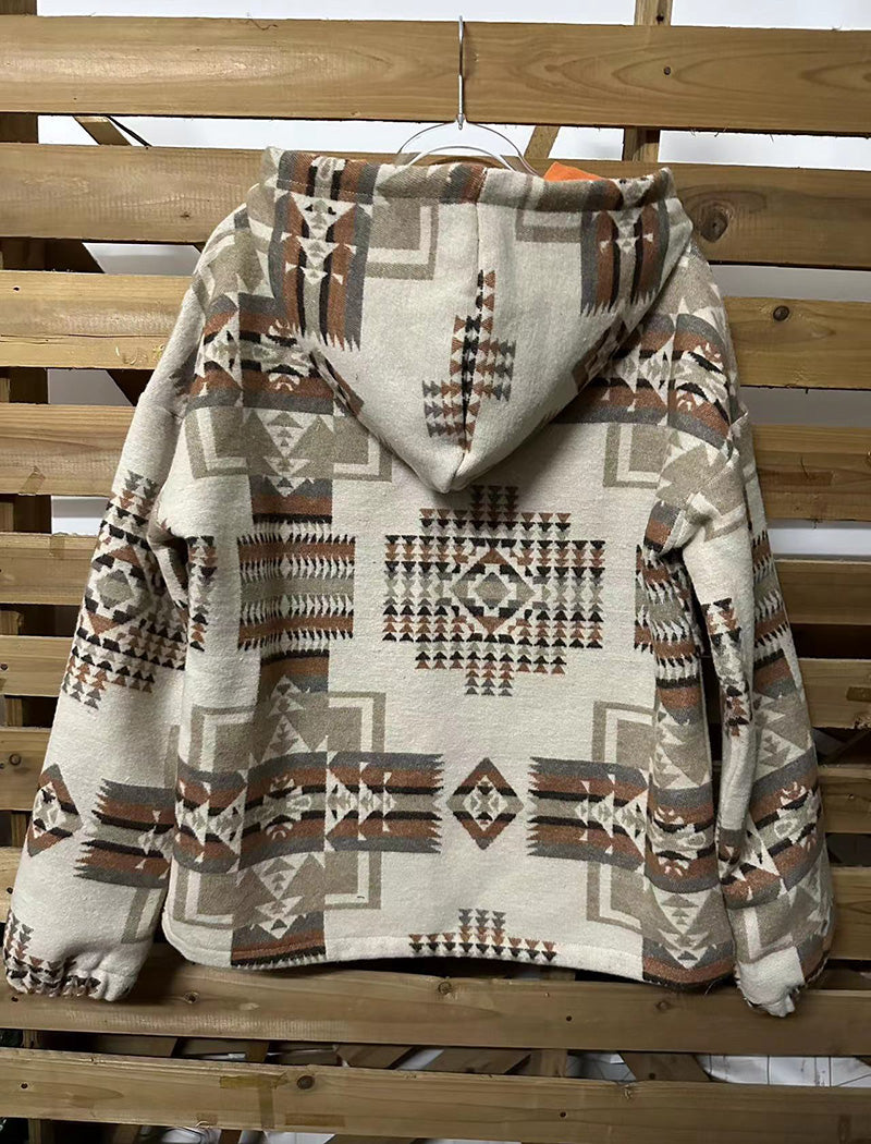 Aztec Print Pullover Hoodie