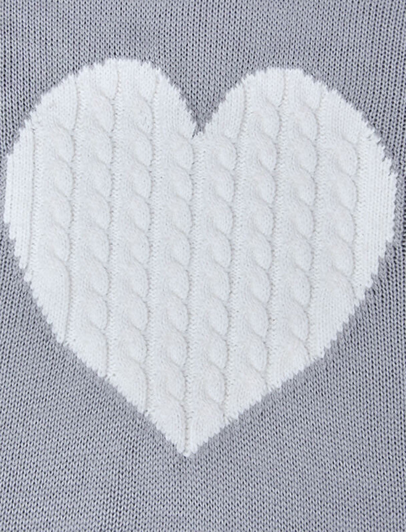 Knit Sweater with Heart Pattern