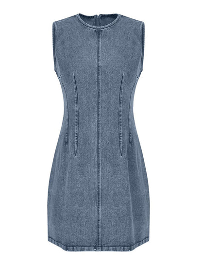 Fitted Sleeveless Denim Mini Dress