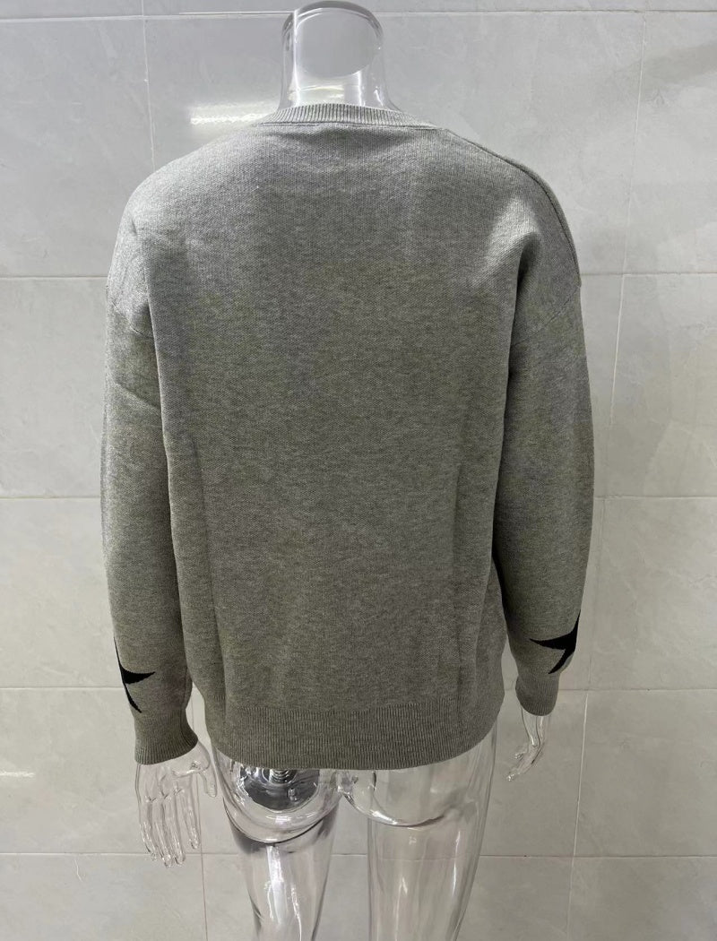 Pullover Crew Neck Ribbed Sweater