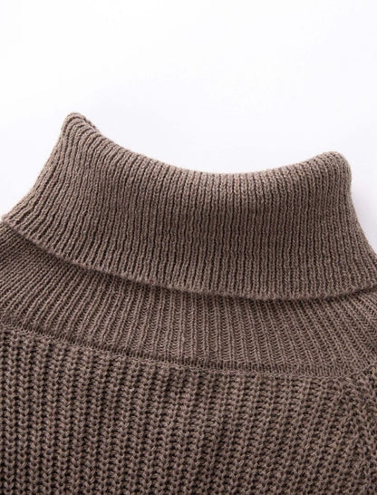 High Neck Knit Cape Sweater