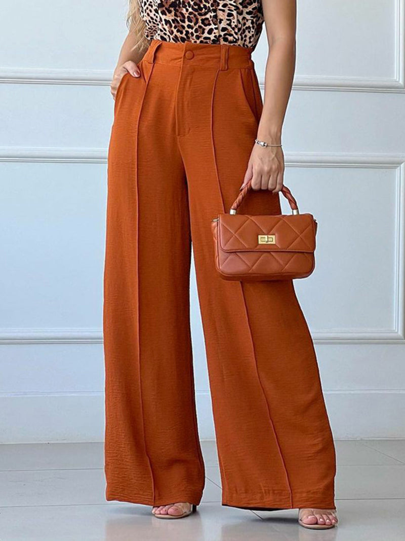 High-Waisted Wide-Leg Pants [NON-RETURNABLE]