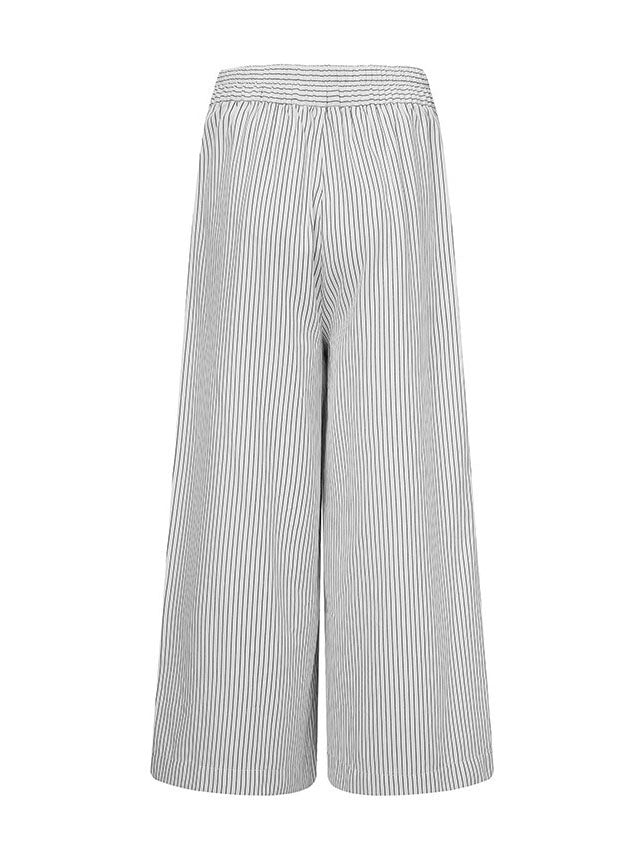 Button-Detail Striped Pants