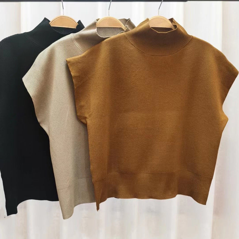 Half High Neck Knit Top