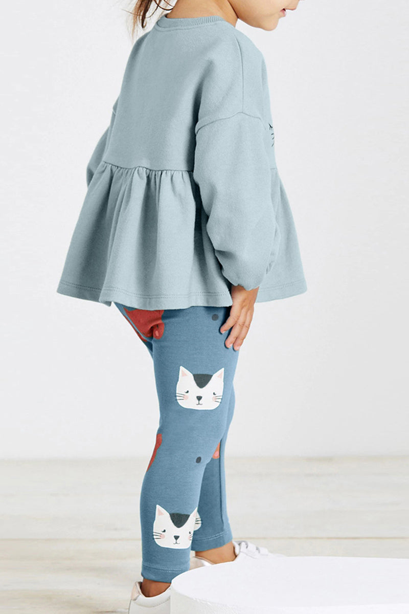 Kitty Face Top and Leggings Set (Kids)