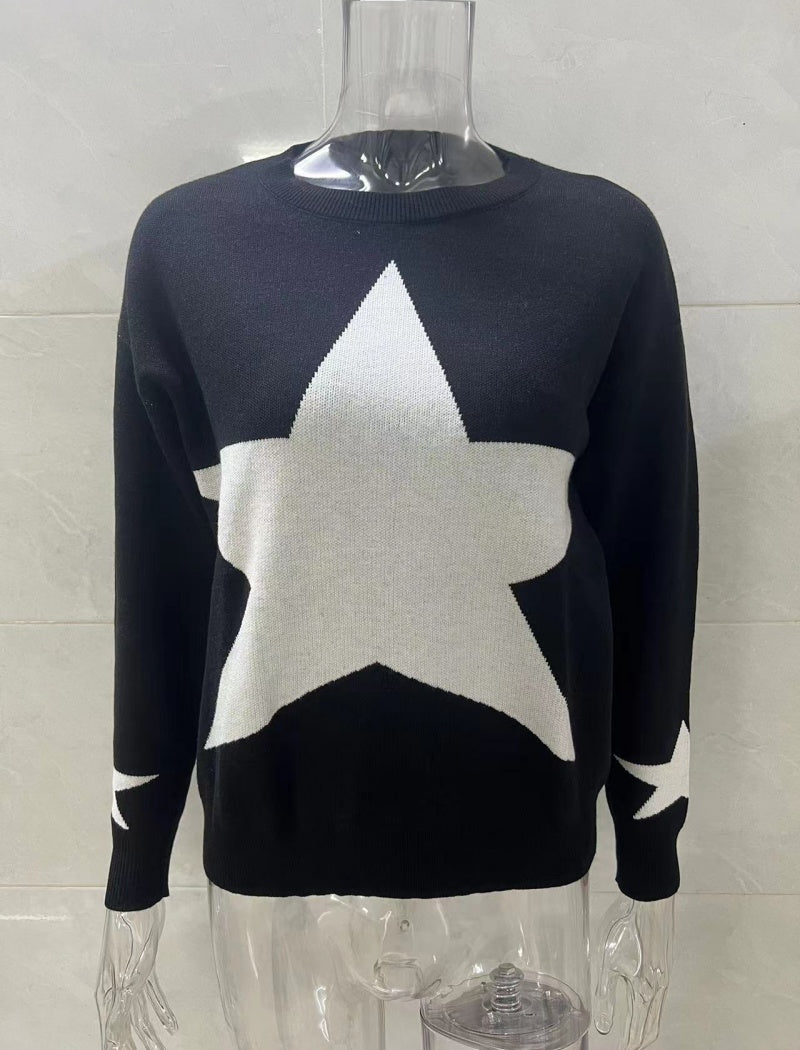 Pullover Crew Neck Ribbed Sweater