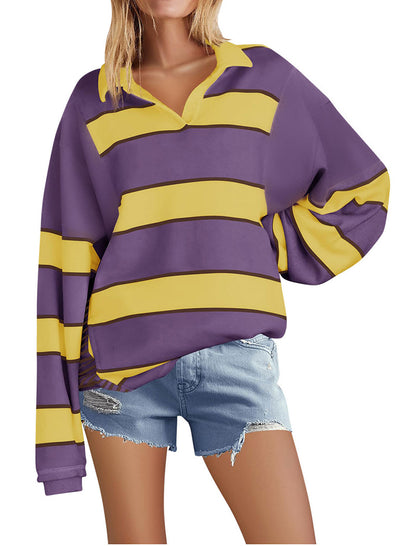 Striped Oversized Polo Top