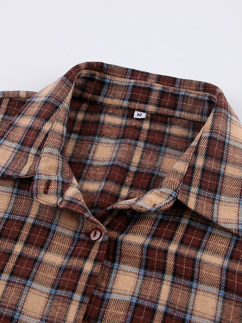 Oversized Plaid Button-Up Shirt