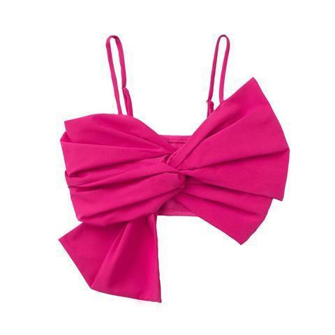 Bow Knot-Front Crop Top