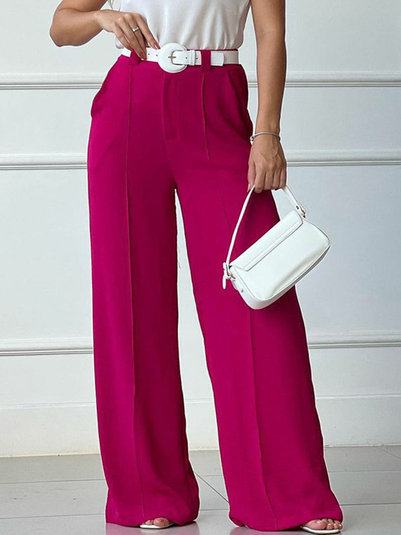 High-Waisted Wide-Leg Pants [NON-RETURNABLE]