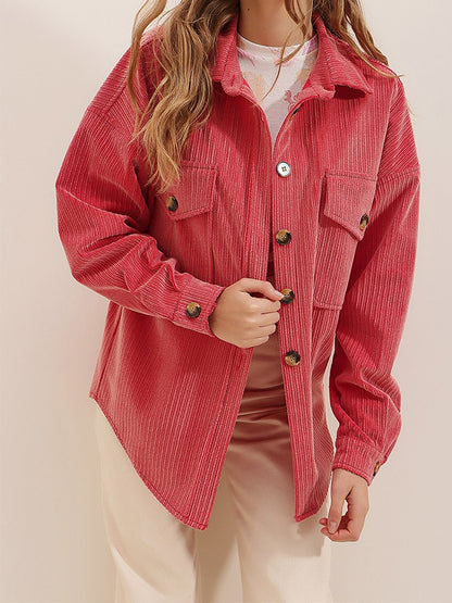 Solid Button-Up Jacket