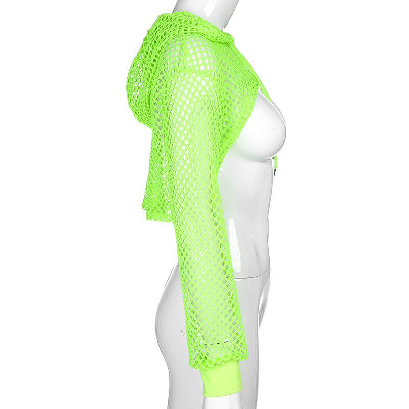 Mesh Tie-Up Sunscreen Cover-Up