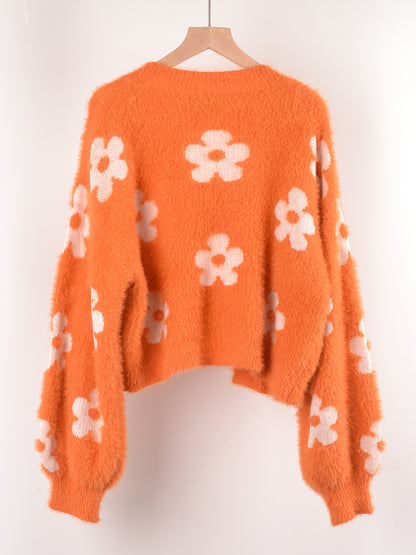 Floral Open-Front Cardigan