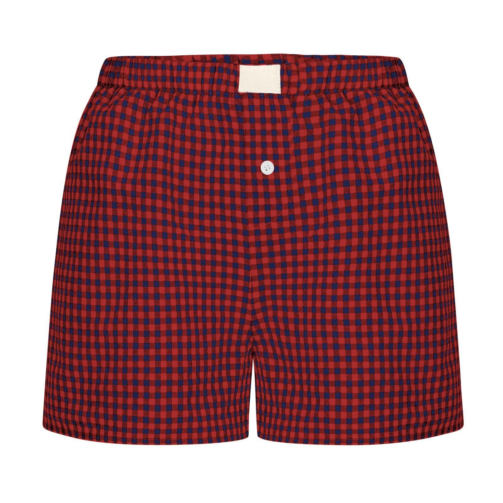 High-Waist Loose Vintage Plaid Shorts