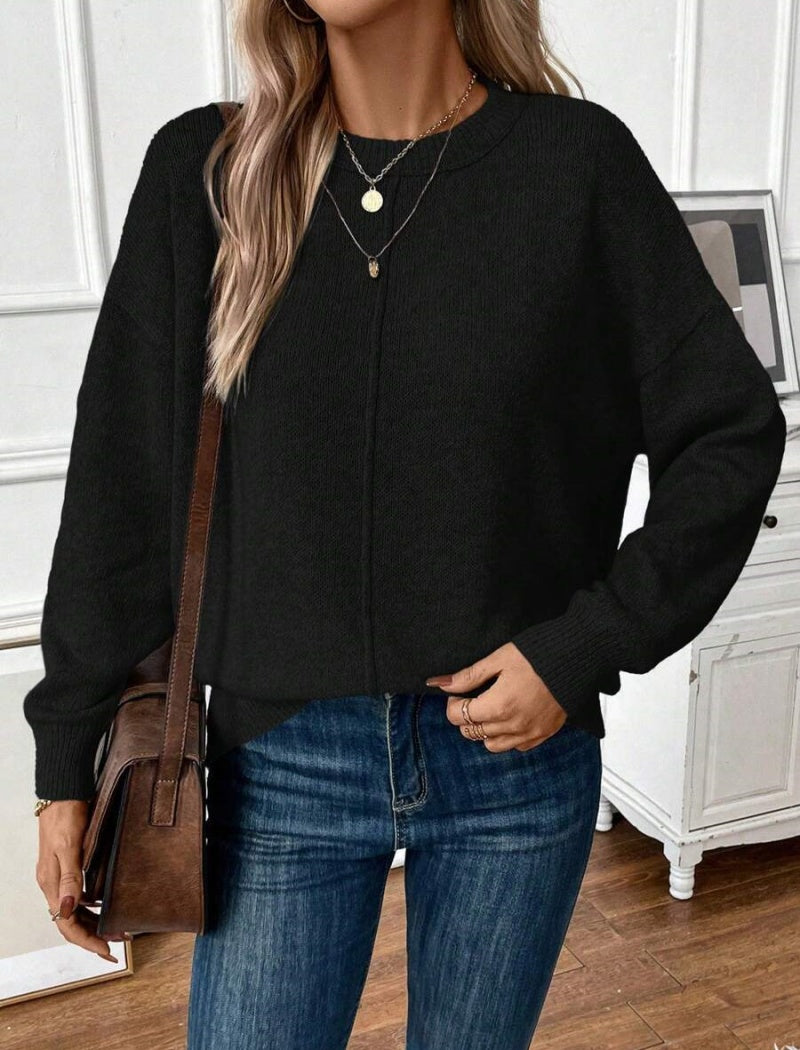 Casual Crewneck Knit Sweater