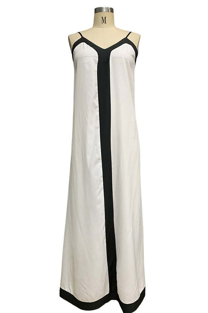 Sleeveless Contrast Maxi Dress