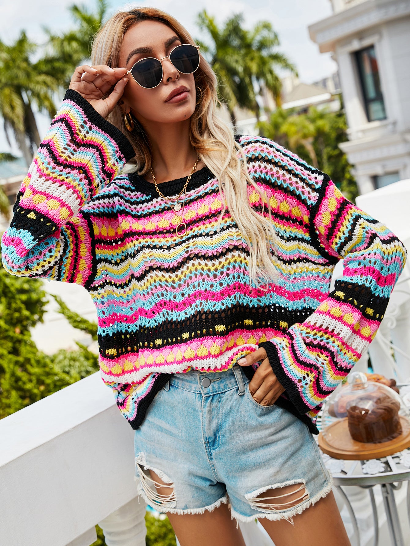 Color-Block Knit Sweater