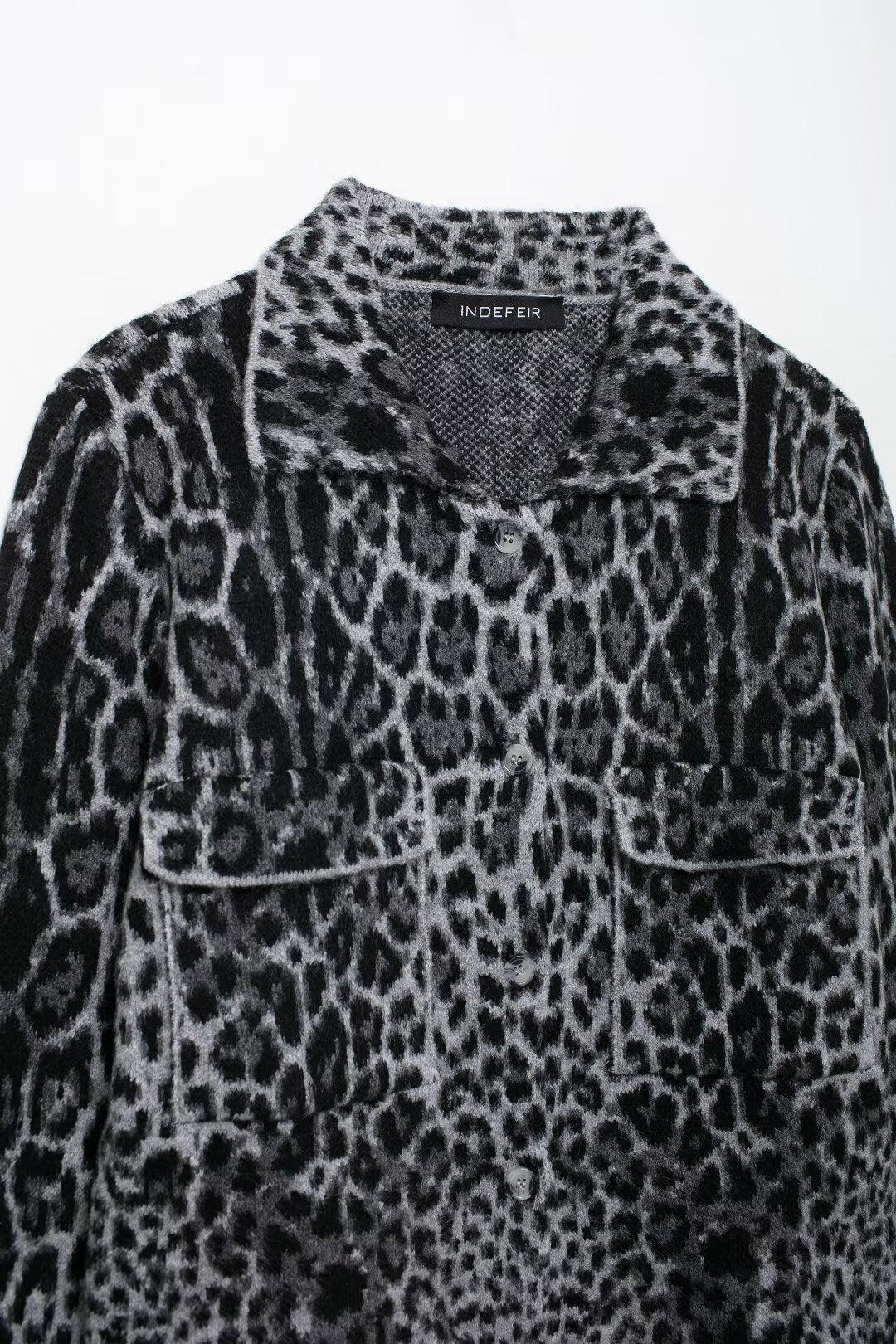 Leopard Print Button-Down Jacket