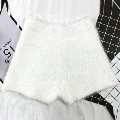 High-Waisted Knit Fleece Shorts