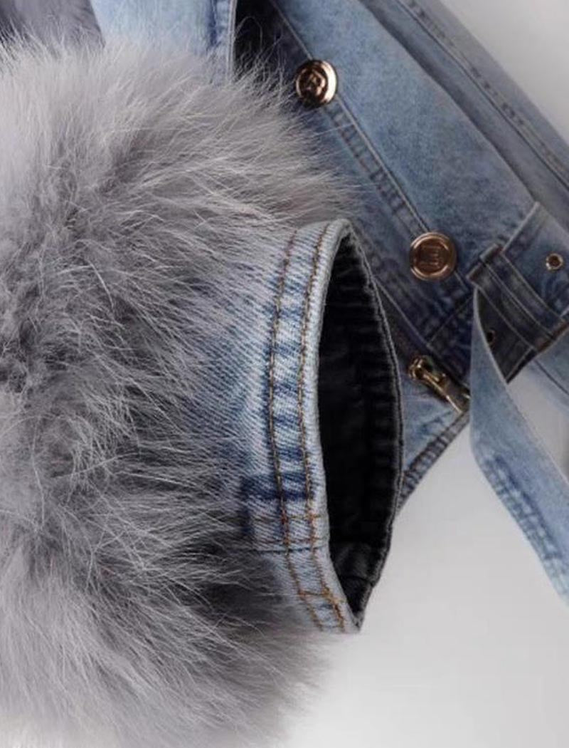 Faux Fur Denim Jacket