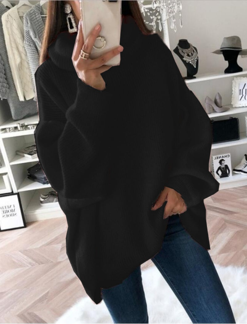 Oversized Turtleneck Knit Sweater