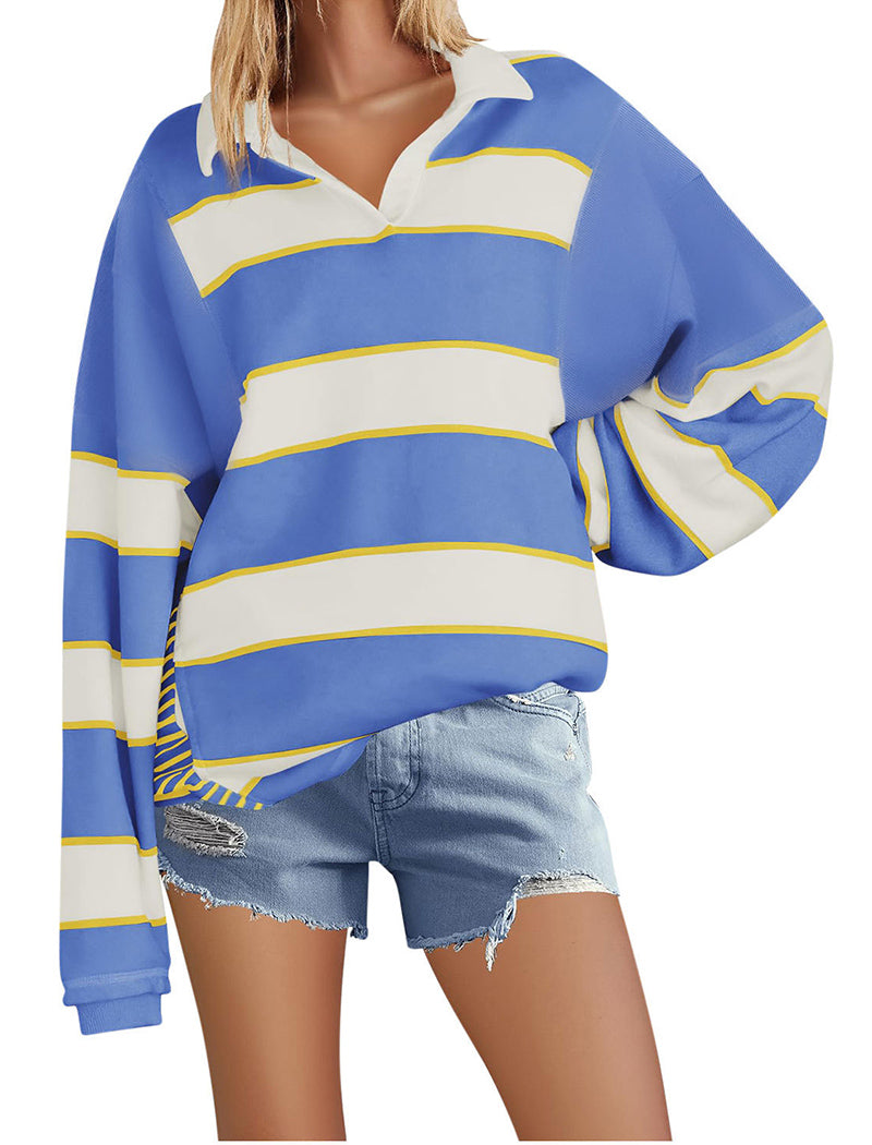 Striped Oversized Polo Top