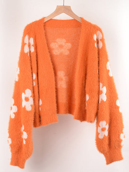 Floral Open-Front Cardigan