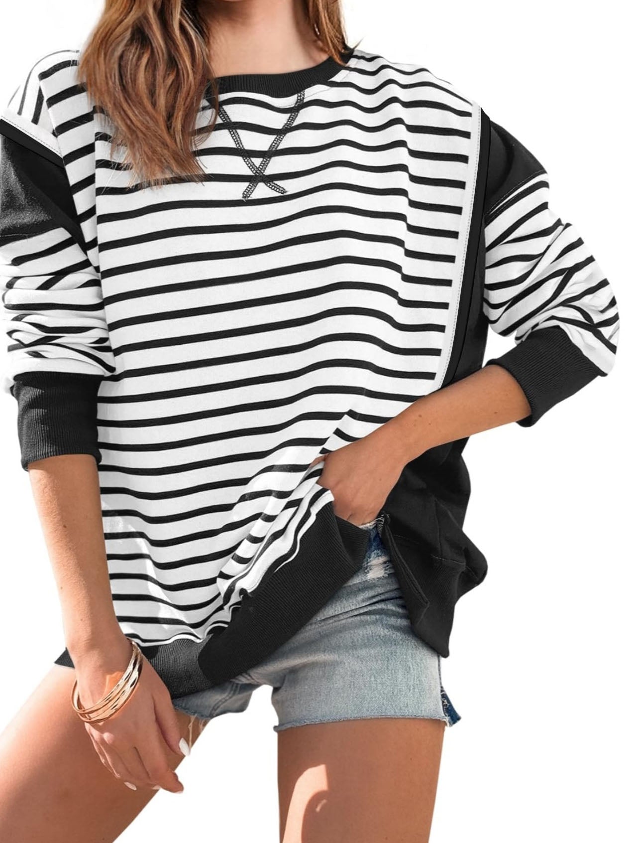 Striped Long-Sleeve Top