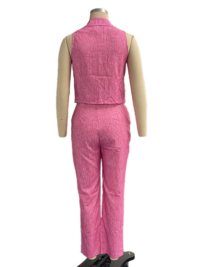 Tailored Sleeveless Blazer and Pants Set