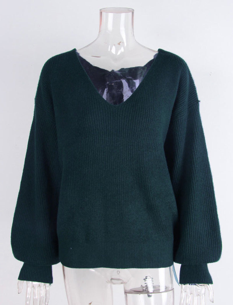 Open-Back Sweater with Bow Detail