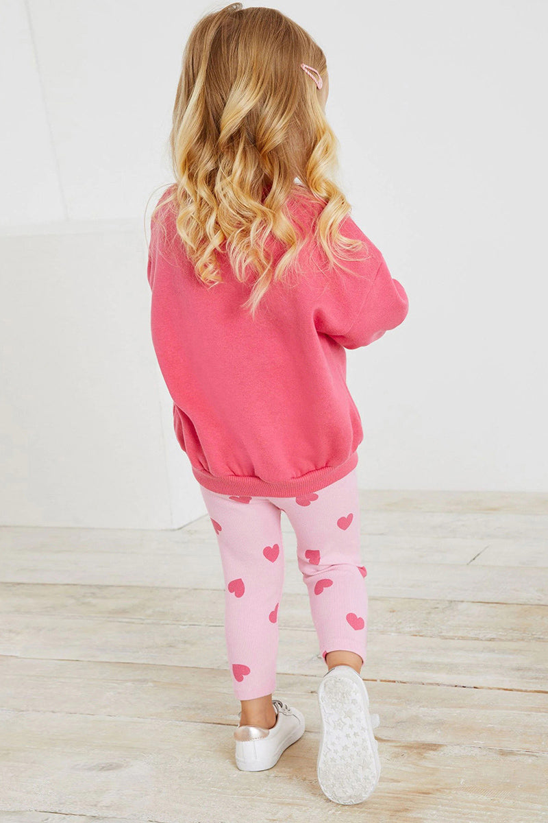 Heart Print Top and Leggings Set (Kids)