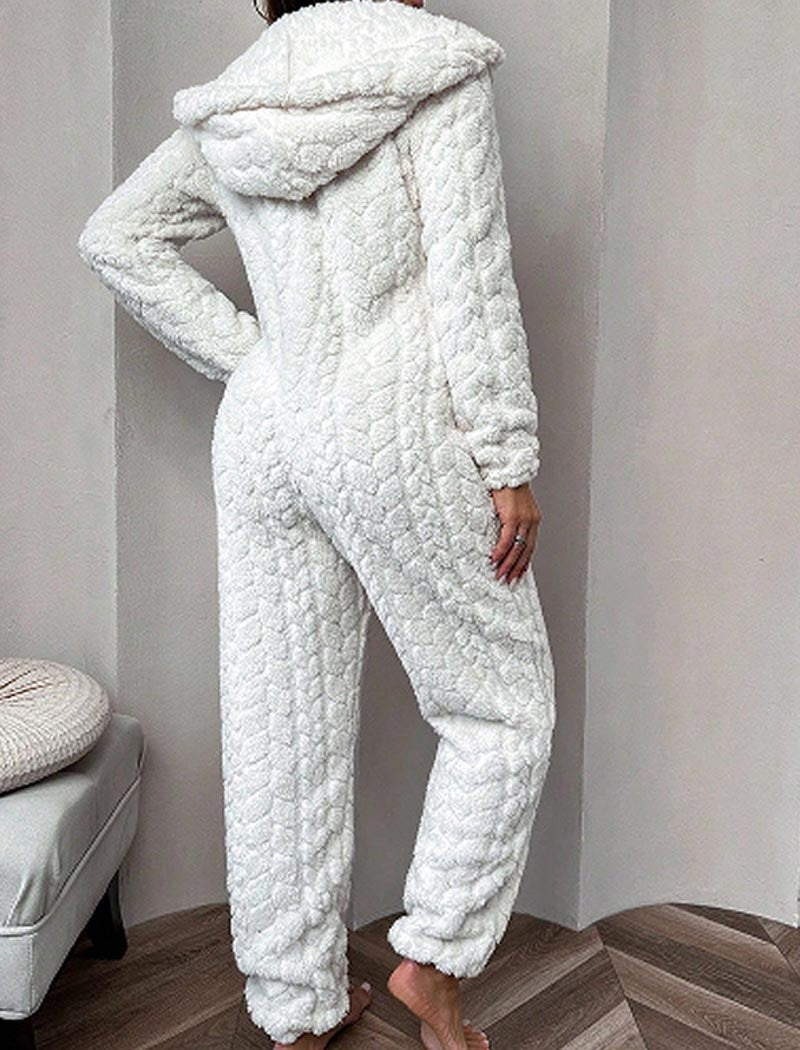 Hooded One-Piece Quilted Jumpsuit