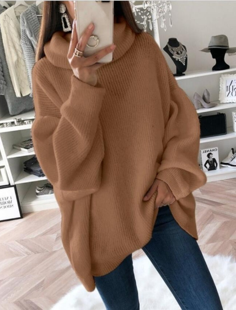 Oversized Turtleneck Knit Sweater