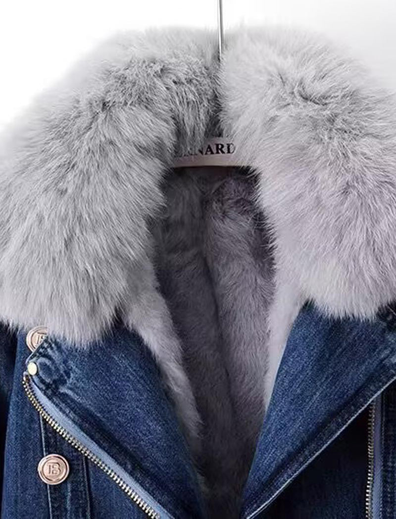 Faux Fur Denim Jacket