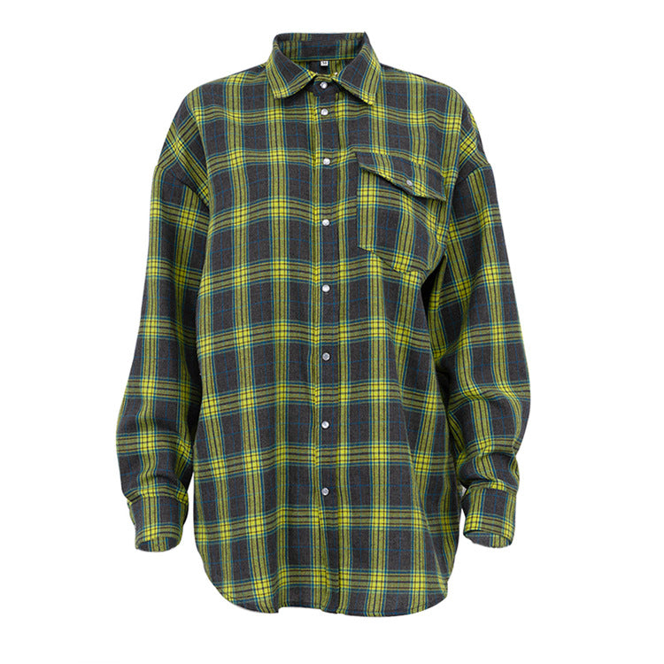 Plaid Button-Front Shirt