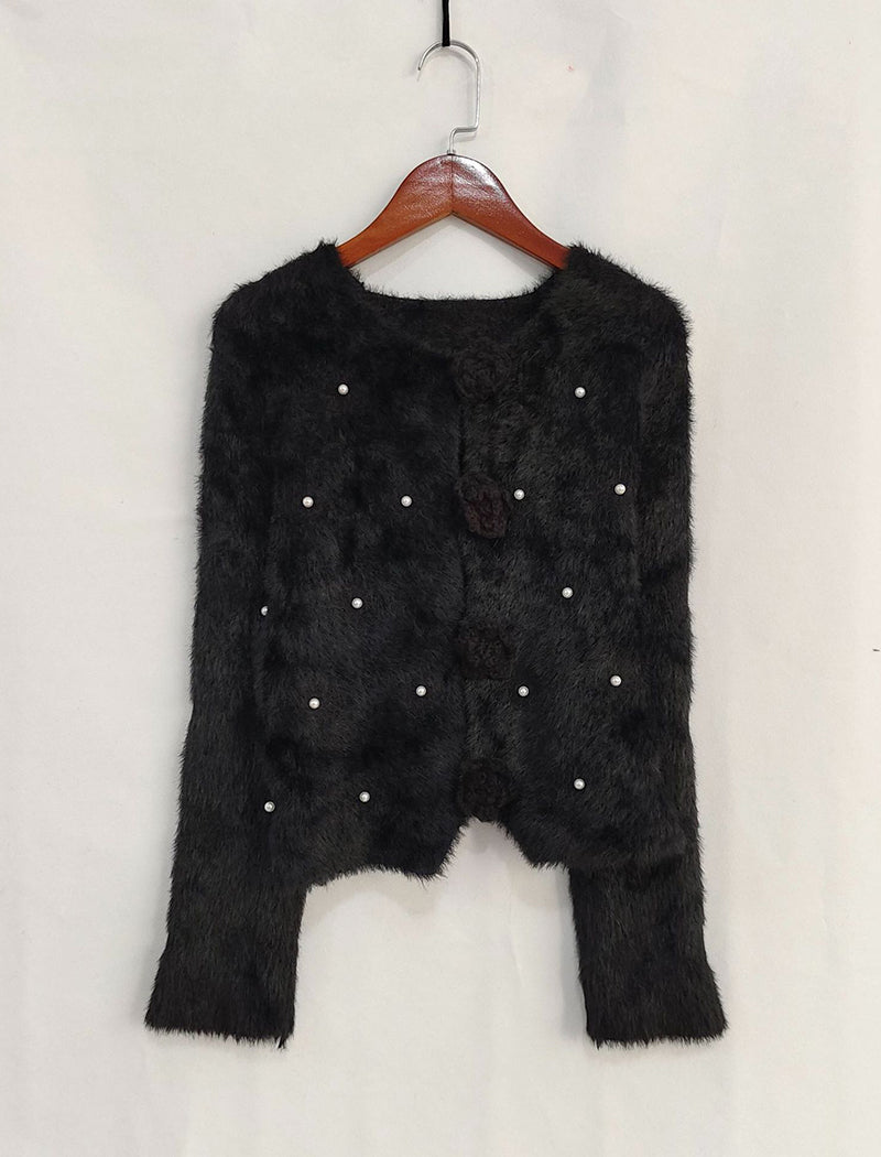 Mohair Open Front Cardigan