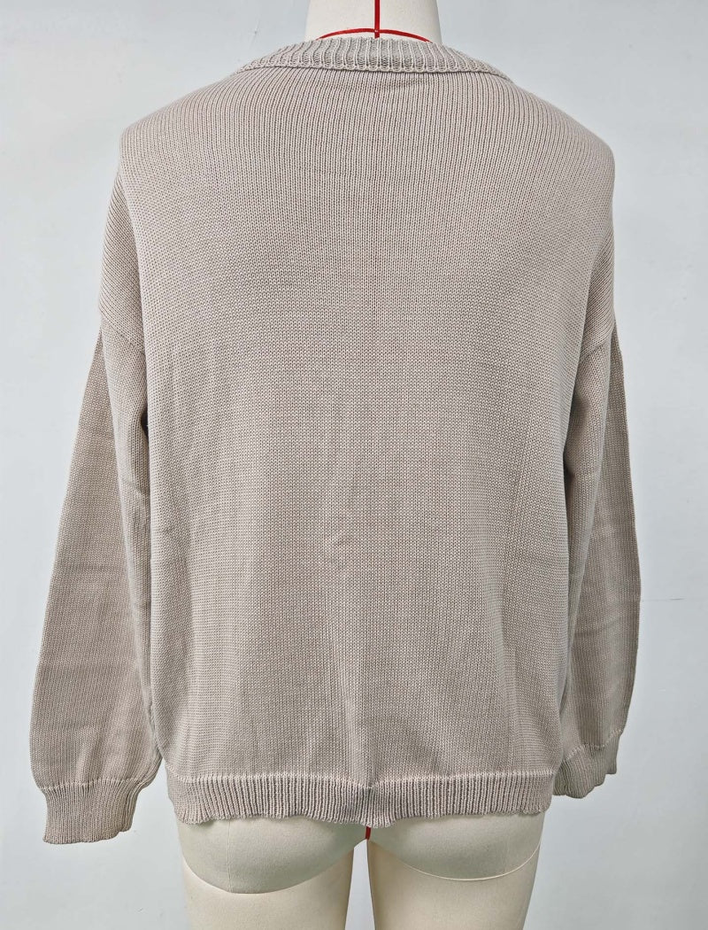 Casual Crewneck Knit Sweater