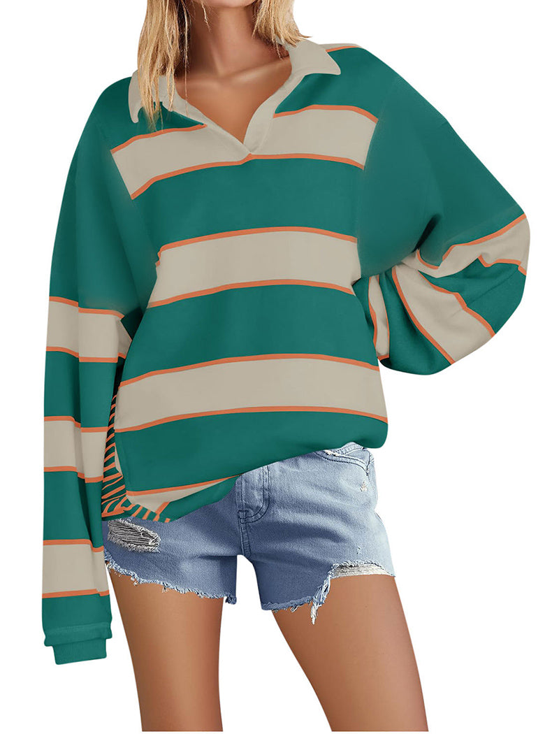 Striped Oversized Polo Top