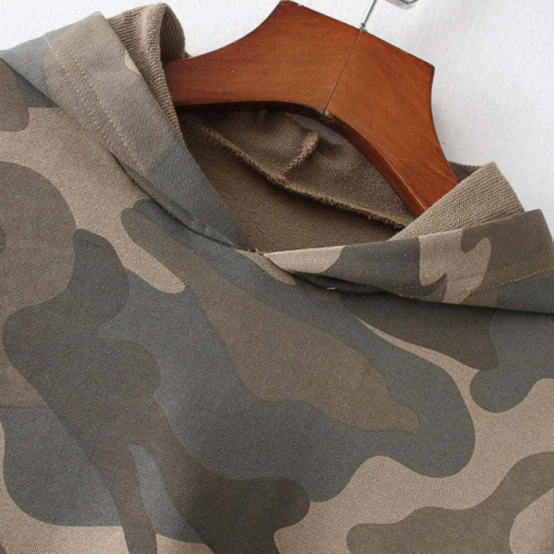 Camouflage Cropped Hoodie [NON-RETURNABLE]