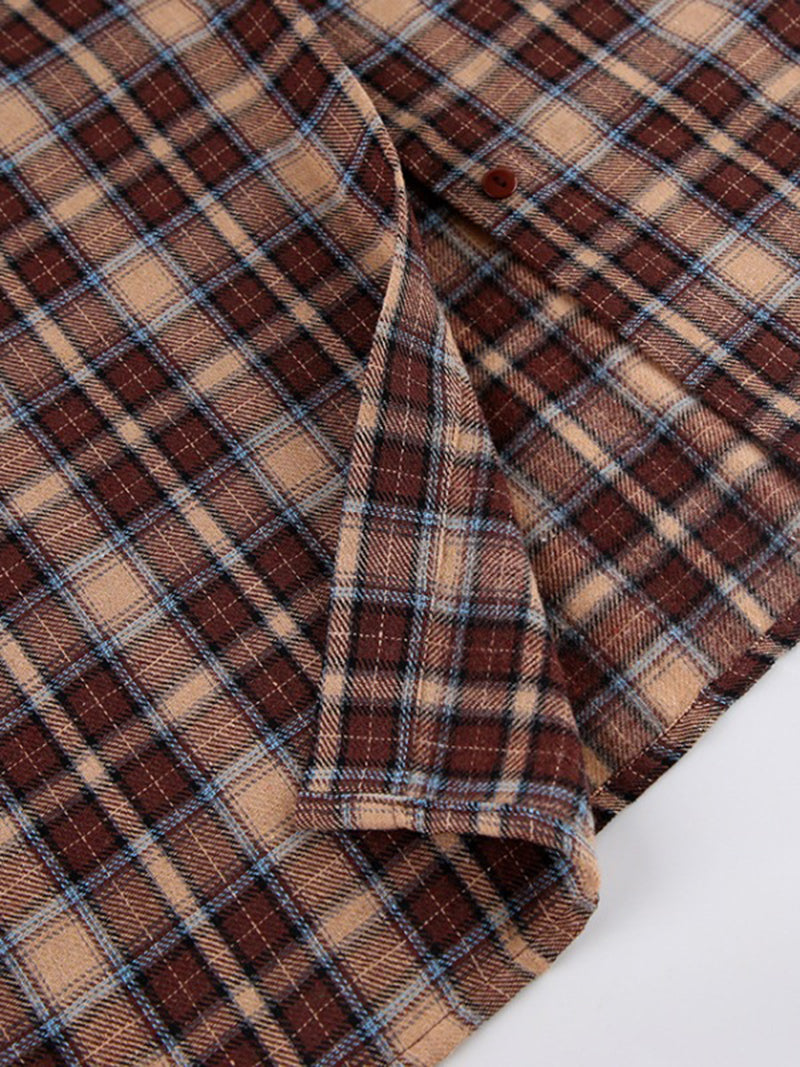 Oversized Plaid Button-Up Shirt