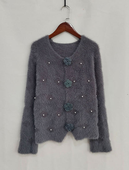 Mohair Open Front Cardigan