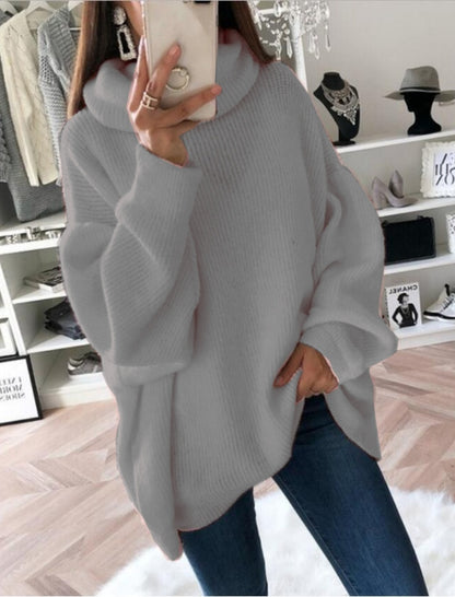 Oversized Turtleneck Knit Sweater