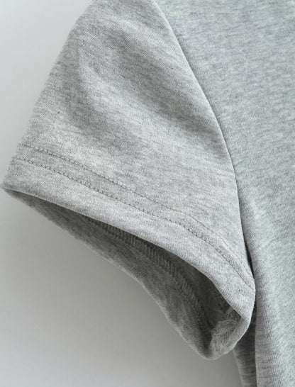 V-Neck Buttoned Short Sleeve Tee