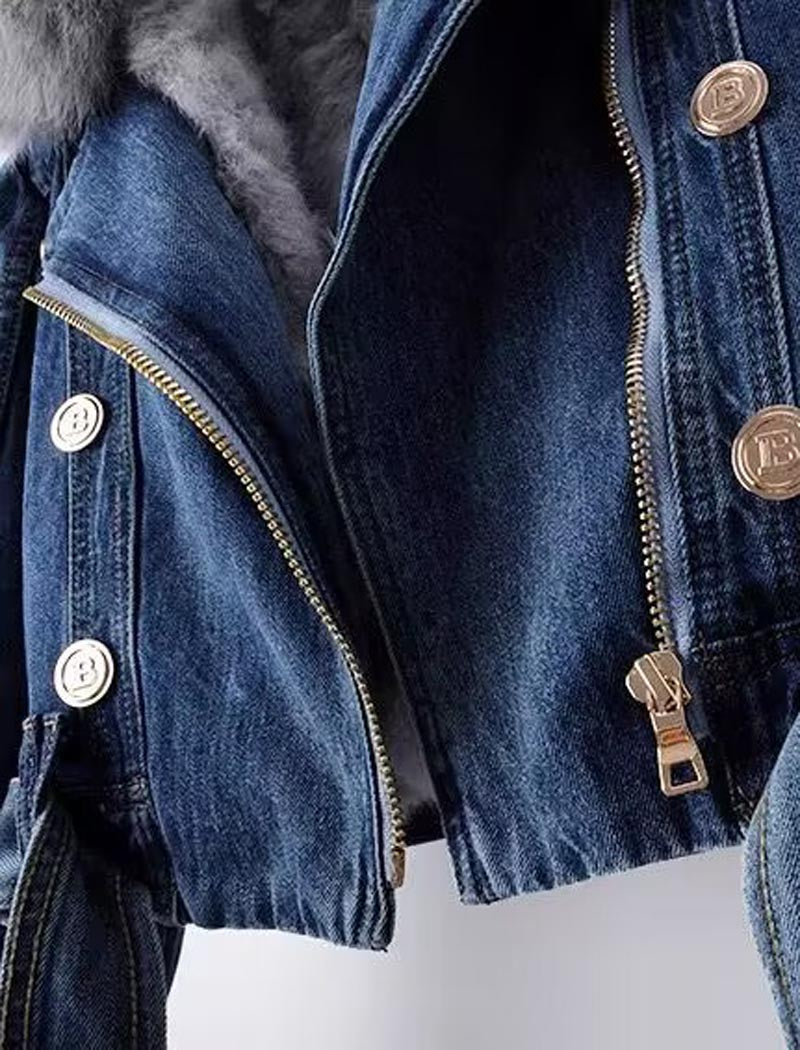 Faux Fur Denim Jacket