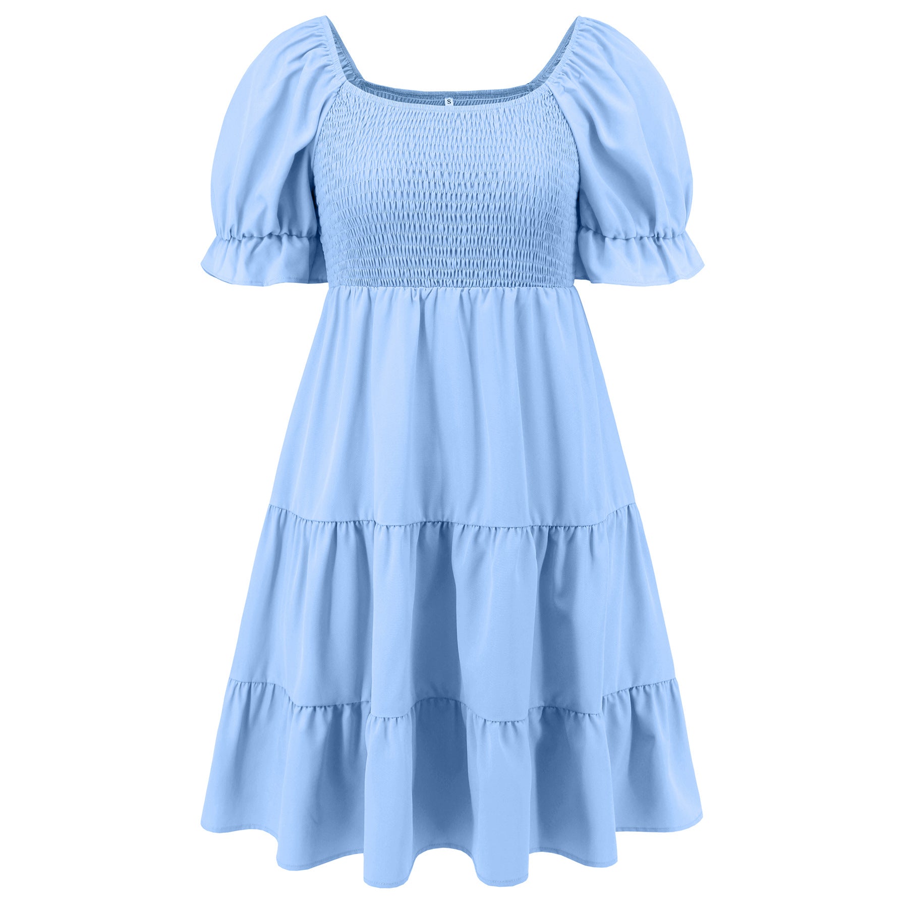 Off-Shoulder Smocked Mini Dress